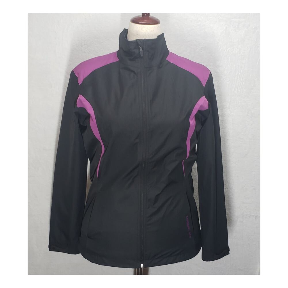 Maggie Lane Women L Lightweight Black Purple Performance Jacket Activewear